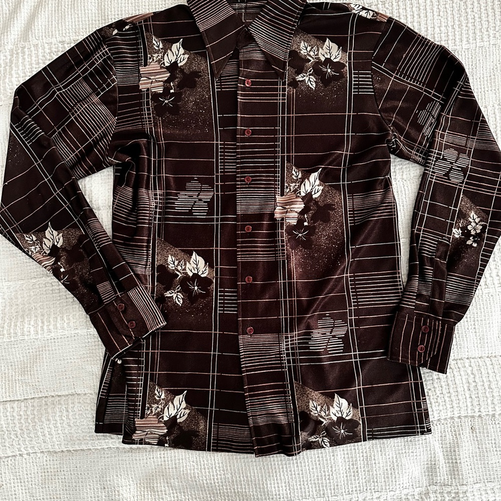 VTG Chemise Et Cie Button up Long Sleeve Collared Disco Shirt Men's Large